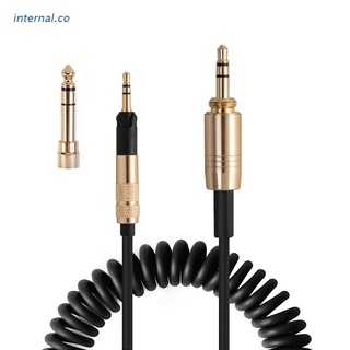 Cable De Auriculares INT1 Compatible Con ATH-M50X/M40x/M60X/M70x/HD598/HD518/HD558/HD549 Audio Estéreo De Resorte Enrollado