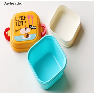 awheatbg de dibujos animados de plástico saludable caja de almuerzo horno microondas almuerzo bento cajas niño fiambrera *venta caliente
