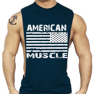Fashion Men Bodybuilding Fitness Undershirt Tank Top Clothing Flag Letters Printed Sleeveless Vest Tops (4)