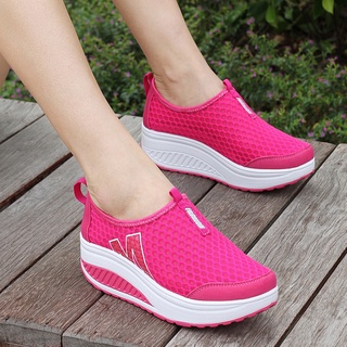 Shoes Women Mesh Flat Shoes Sneakers Platform Shoes Women Loafers Breathable Air Mesh Swing Wedges Shoe Breathable Flats