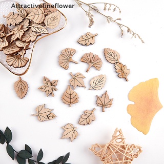 [aff] hojas de madera natural colgantes de chips scrapbooking rebanada de madera embellececión [atractivefineflower]
