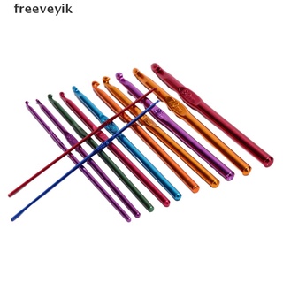 [Fre] 12/14Pcs Colorful Aluminum Weave Crochet Hooks Knitting Needles 2-10mm Kit Craft CO463