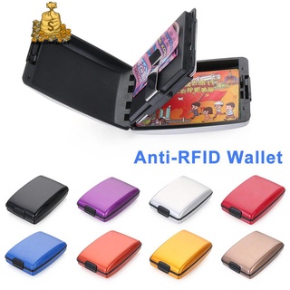 ACCUMULER Business Money Clip Metal Monedero RFID Cartera Titular De La Tarjeta De Crédito No Escaner Antirrobo Multi-Función Caso/Multicolor
