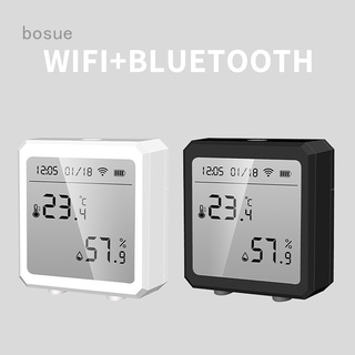 Tuya WiFi Sensor de temperatura y humedad Smart Home termómetro interior pantalla fecha Digital Tuya Detector