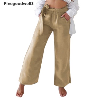Finegoodwell3 High Waist Ruflle Women Pants Spring Solid Pocket Lace-up Sweatpants Fashion Streetwear Loose Wide Leg Trousers Modish