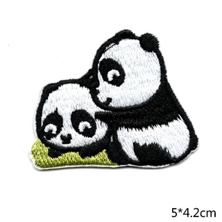 danae 14 unids/set lindo panda bordado parche coser plancha en parches para decoración de ropa (7)
