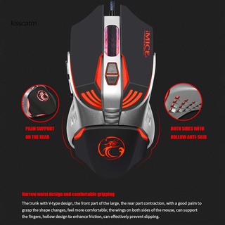 Hot Computer accesorio Gaming Mouse colorido retroiluminación USB alámbrico ratón 3D rueda para oficina (2)