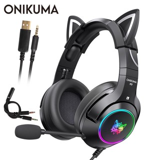 Onikuma K9 audífonos rosados con oreja De Gato lindo Para juegos auriculares diadema con micrófono