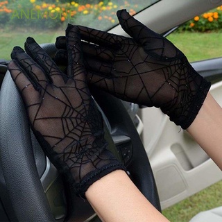 Anemone manopla de encaje delgado manopla de lujo de cinco dedos guantes de las mujeres guantes de las mujeres de la fiesta de encaje especial baile de Halloween fino guantes/Multicolor