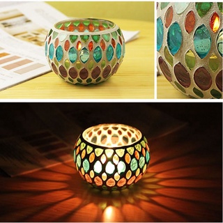jewwes - candelabro de estilo marroquí, mosaico, decoración del hogar, portavelas de té, centro de mesa de cristal, votivo europeo, tarro de vela (7)