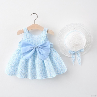 LOK04369 Comprar Vestido Obtener Sombreros Nueva Llegada Verano Floral Impreso Para Bebé Niñas 0-3 Años Moda Gran Bowknot Diseño Sando (2)