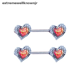 ewjr 1 par de anillos de acero inoxidable para pezón/barra/corazón/dulce/sexy/joyería (1)