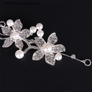 northvotescastcool new crystal rhinestone pearl diadema plata boda fiesta tiara nupcial hairclip nvcc