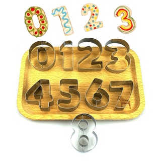 Cortadores de galletas moldes 9 unids/Set Puzzle números 0-9 números arábigos lindo caramelo galletas molde DIY herramientas de hornear acero inoxidable