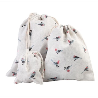 1 Pcs Sparrow Printed Cotton Accessories Clothing Underwear Shoes Storage Toys Travel Bag Luggage Bag Organizers Packaging