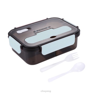 Al aire libre de plástico hogar desmontable portátil microondas trabajo Multi compartimento niños adultos con cuchara tenedor caja de almuerzo