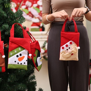 Willis bolsa de usos múltiples de gran tamaño Santa sacos bolsa de navidad para niños 1 pieza de envoltura de suministros de caramelo de tela de envolver con asa fiesta bolsas de Favor