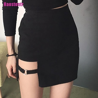[Haostontr] mujer verano Sexy Irregular cintura alta Mini Bodycon corto delgado Harajuku falda