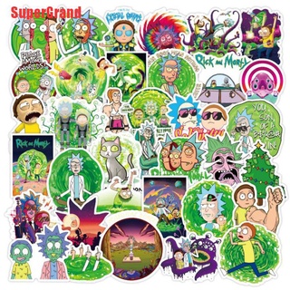 SuperGrand 50Pcs Rick and Morty Stickers Waterproof Laptop Luggage Skateboard Decal (1)