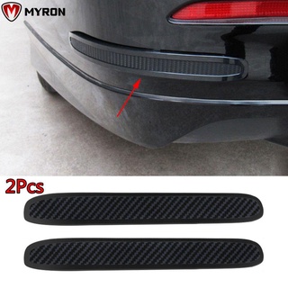 Myron 2Pcs negro delantero/trasero esquina Universal Anti-rubín coche parachoques tira de goma práctico Protector de arañazos de carbono