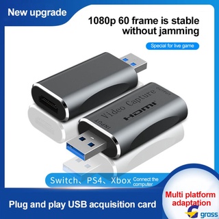 Mini 4K USB 2.0 3.0 HDMI Video Capture Card 1080P 60FPS Plate Phone Computer Game Recording Box Live Streaming Broadcast grasss