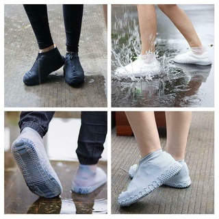 [bsb] fundas de silicona impermeables con cremallera para zapatos de lluvia, reutilizables, antideslizantes, sobresuelas [baishangbest] (7)