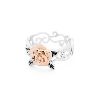 Cincin anillos de flores de oro rosa plata 2 colores boda compromiso para mujeres (5)
