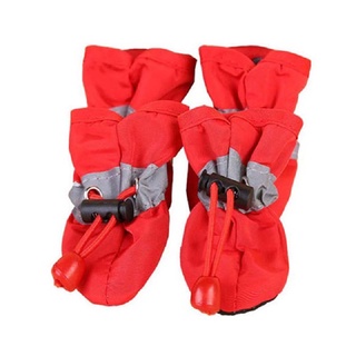 4pcs perro de suela suave zapatos impermeables mascotas perro zapatos antideslizante lluvia botas de nieve calzado grueso caliente mascotas calcetines para pequeños botines de gato