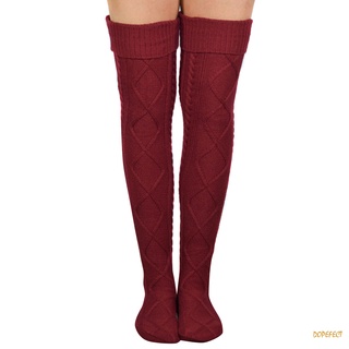 Mujeres niñas sobre la rodilla calcetines de punto alto invierno caliente muslo alto medias largas