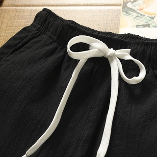 Pantalones Cortos Casuales De Verano Sueltos De Algodón Para Hombre De Playa Capris (4)