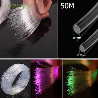 hyalacy 50mx0.75mm/1.0mm fibra óptica cable decoración pmma end glow nuevo diy luz led de plástico transparente