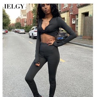 IELGY summer new leisure sports suit long-sleeved two-piece suit trousers