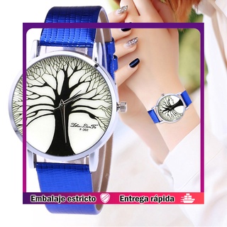 reloj casual con banda de cuero sintético para mujeres/reloj simple de cuarzo con esfera redonda para hombres