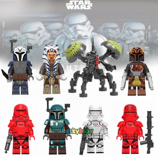 Star Wars Lego minifiguras Mandalorian Troopers Ahsoka Tano el Último Jedi Building Blocks juguetes Para niños regalos