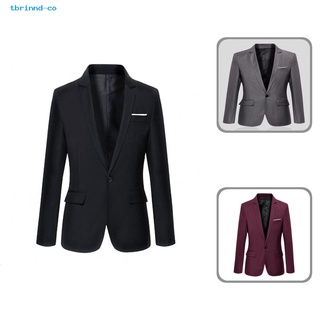 tbrinnd Trendy Suit Coat Lapel Slim Men Blazer Windproof Male Clothing