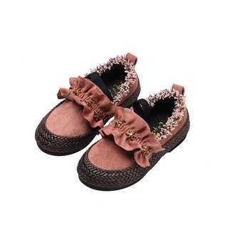 Zapatos de los niños 2021 otoño nuevo estilo chica de suela suave caliente zapatos de moda princesa zapatos de los niños guisantes zapatos dulce señora pisos