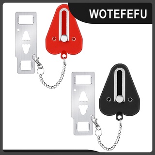 [wotefefu] Cerradura de puerta portátil para cerradura Manual de seguridad habitación de Hotel fácil de instalar rojo
