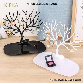 kipka útil joyería estante de exhibición pulsera adorno anillo herramientas de exhibición bandeja de regalos para las mujeres forma de árbol de alta calidad acrílica ciervo joyería organizador/multicolor