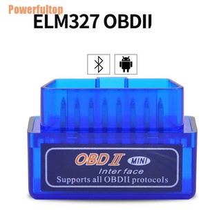 powerfultop (¥) coche bluetooth mini elm327 obd2 ii auto obd2 interfaz de diagnóstico escáner herramienta