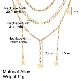 collar multicapa para mujer con estrella de cinco puntas (6)