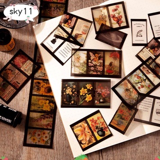 sky 3pcs papelería pegatinas escuela scrapbooking memo pads película creativa planificador de tema 30 marcos mascotas decorativas notas adhesivas