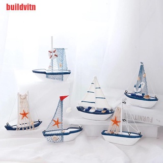 {buildvitn}Marine Nautical Creative Sailboat Mode Room Decor Figurines Miniature Small boat GGR