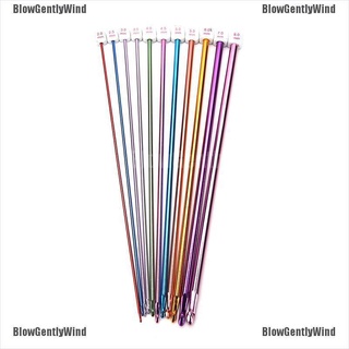 BlowGentlyWind 11pcs 10.6" agujas multicolores de aluminio tunecino/gancho de ganchillo 2- 8 mm BGW