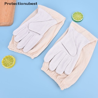 protectionubest 1 par de guantes de apicultura mangas protectoras transpirables de malla amarilla de piel de oveja npq
