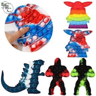 Pop It Fidget juguete de silicona descompresión juguetes para adultos y niños alivio de la presión juguete adulto de dibujos animados personaje de ventilación juguete