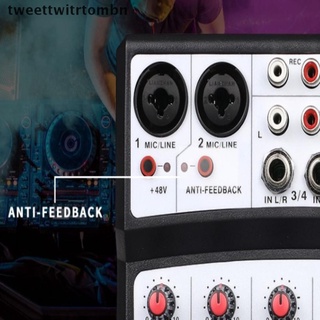 Tweettwitrtombn Amplificador De consola De mezcla De audio profesional De 4 canales chic (altavoz De sonido