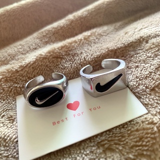 hip hop estilo personalizado moda garrapata símbolo anillo pareja ins diseño especial vintage anillo índice dedo anillo di