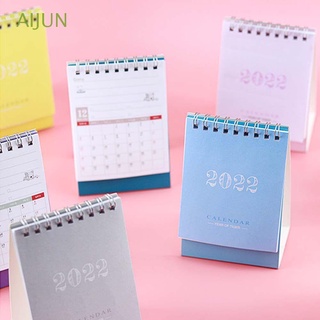 AIJUN Candy Color 2022 Calendar Cute Daily Scheduler Desk Calendar Timetable Planner Mini Office School Supplies Student Yearly Agenda Organizer Simple Monthly Calendar