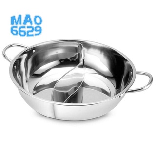 olla caliente de 28 cm de acero inoxidable dividido doble 28 cm utensilios de cocina caliente olla gobernada compatible sopa ollas ollas casa cocina
