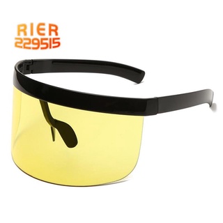 de gran tamaño exagerado gafas de sol cara escudo visera envoltura escudo espejo gafas de sol medio protector visera, color